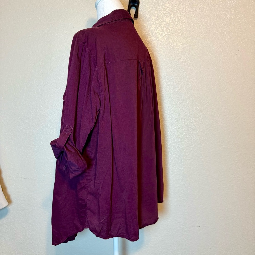 Torrid Cotton Blend Split Neck Button Up Blouse G… - image 6